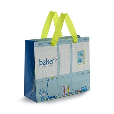 Blue printed gift bag